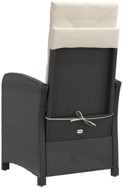 vidaXL Gartensessel mit Fußteil 2 Stk. Verstellbar Schwarz Poly Rattan 365240 Bild 2