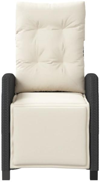 vidaXL Gartensessel mit Fußteil 2 Stk. Verstellbar Schwarz Poly Rattan 365240 Bild 8