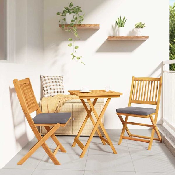 vidaXL Garten Bistro Set 3 pcs Braun Massivholz Akazie 42000952