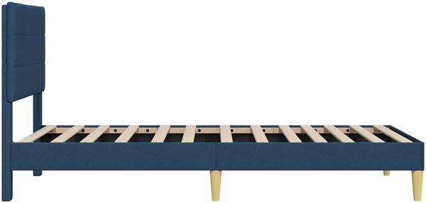 vidaXL Bettrahmen mit Kopfteil Blau 100 x 200 cm Stoff 42027569 Bild 5