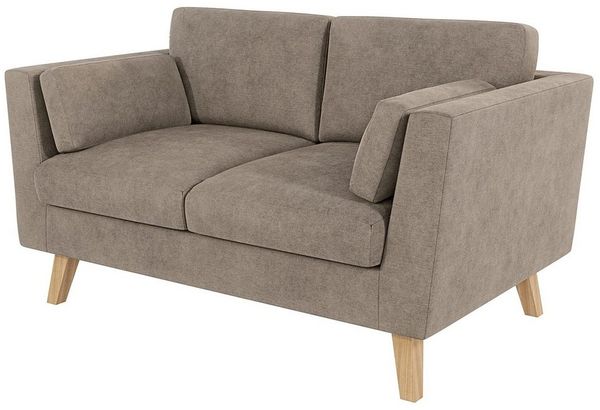 S-Style Möbel 2-Sitzer Sofa Angeles mit Holzfüßen im skandinavischen Stil, mit Wellenfederung