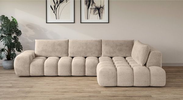 INOSIGN Ecksofa AZITA, lose Rückenkissen, moderne Steppung