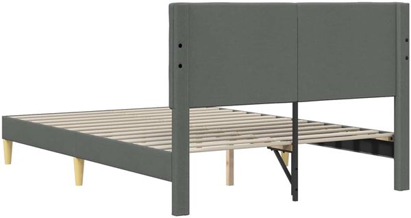 vidaXL Bettrahmen mit Kopfteil Dunkelgrau 160 x 200 cm Stoff 42027804 Bild 6
