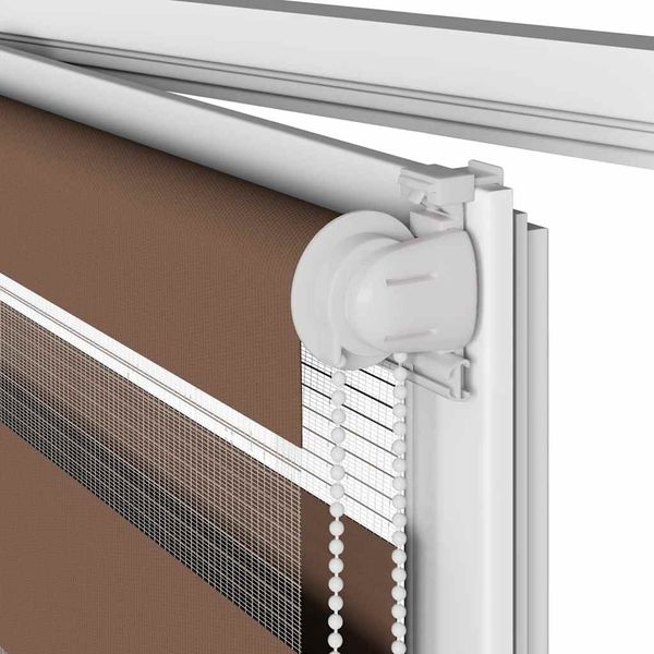 vidaXL Doppelrollo Braun 155x200 cm Stoffbreite 150,9 cm Polyester 4014376 Bild 11