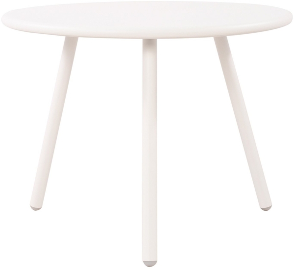 TPFLiving Couchtisch Maveo (Tischplatte: Recyceltes Polypropylen, UV-beständig, wetterfest, Metall mit E-Coating, rost- & korrosionsbeständig, mit Bodenschonern), Maße (TxBxH): 60 x 60 x 45cm - Farbe: weiß