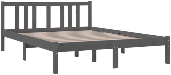 Massivholzbett Grau 135x190 cm 4FT6 Double [814861] Bild 3