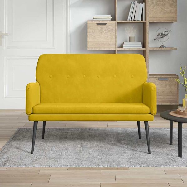 vidaXL Sitzbank Gelb 108x79x79 cm Samt 351420