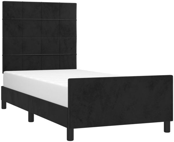 vidaXL Bettgestell mit Kopfteil Schwarz 90x190 cm Samt 3125729 Bild 3