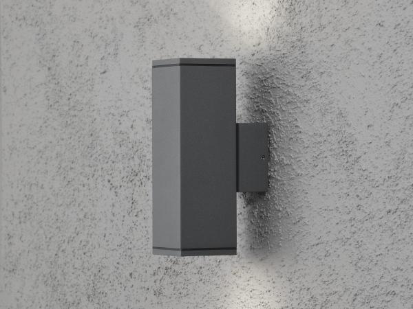 KONSTSMIDE No. 7907-370 Aussenwandleuchte Monza 2-flammig GU10 anthrazit IP44