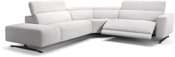 Sofanella Eckcouch ALESSO Stoffbezug Eckgarnitur verstellbar in Weiß