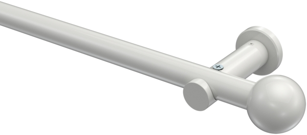 Gardinenstangen-Set Platon Luino 100 cm, 1-läufig (ohne Ringe), 20 mm Ø Weiß