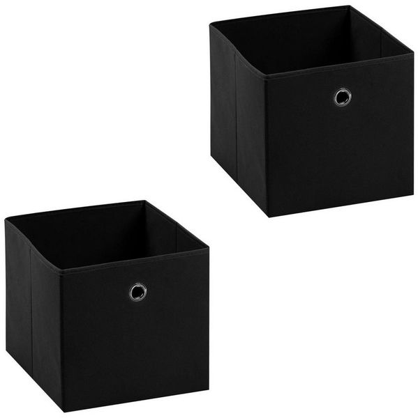 IDIMEX Aufbewahrungsbox ELA (Set), Aufbewahrungsboxen im 2er Set, Regalboxen mit Griff 27x27cm schwarz