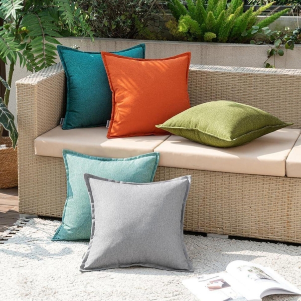 Wasserfestes Outdoor Kissenbezug 45x45cm 2er Set Grau Polyster Bild 5