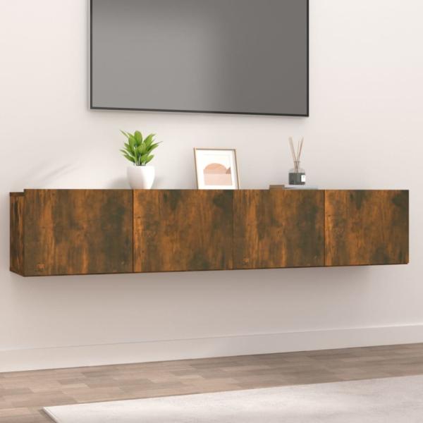 vidaXL TV-Schränke 2 Stk. Räuchereiche 80x30x30 cm Holzwerkstoff 820463