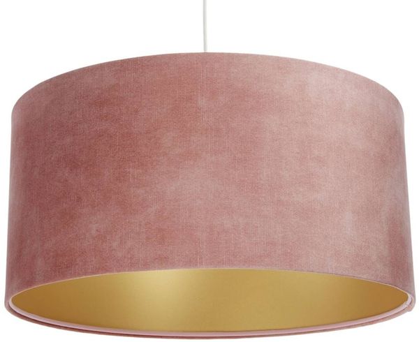 BPS Koncept 0E0-151-40 Hängeleuchte GLAMOUR Samtstoff auf PVC-Basis rosa, gold 1xE27 60W H:102 Ø40cm dimmbar