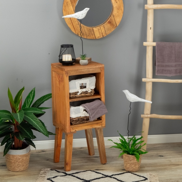 Kommode Willi Mahagoni Massivholz, 2 Körbe naturfarben Bild 7