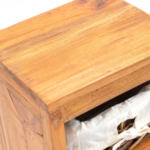Kommode Willi Mahagoni Massivholz, 2 Körbe naturfarben Bild 5