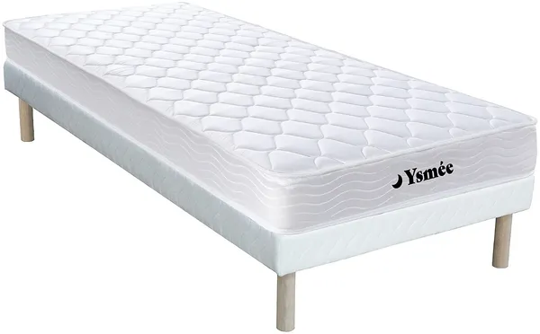 Vente-unique - WOLKENLOS Mattress and bed base set Stoff Weiß - B 90 cm x H 31 cm15 cm x L 200 cm