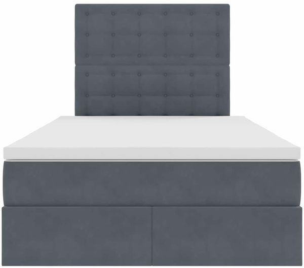 vidaXL Aufbewahrungsbett mit Matratze Dunkelgrau 120 x 200 cm Samt 3372142 Bild 7