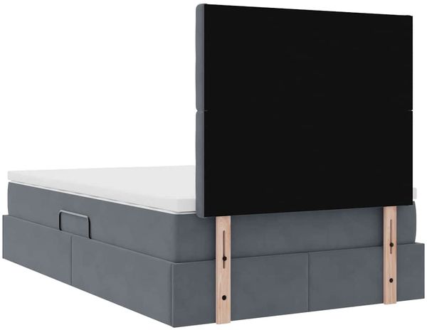 vidaXL Aufbewahrungsbett mit Matratze Dunkelgrau 120 x 200 cm Samt 3372142 Bild 11