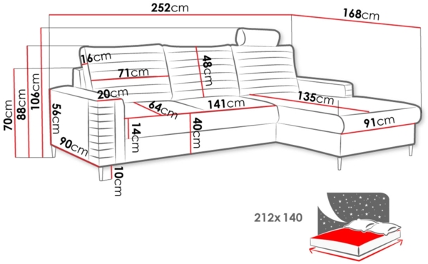 Ecksofa Beleri (Farbe: Velluto 27, Seite: Rechts) Bild 6