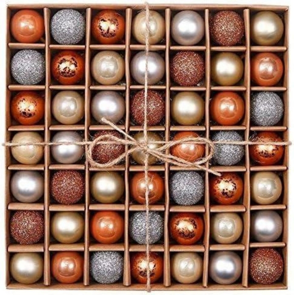Valery Madelyn Weihnachtskugeln Set 49 Stück Geschenkpaket Bronze