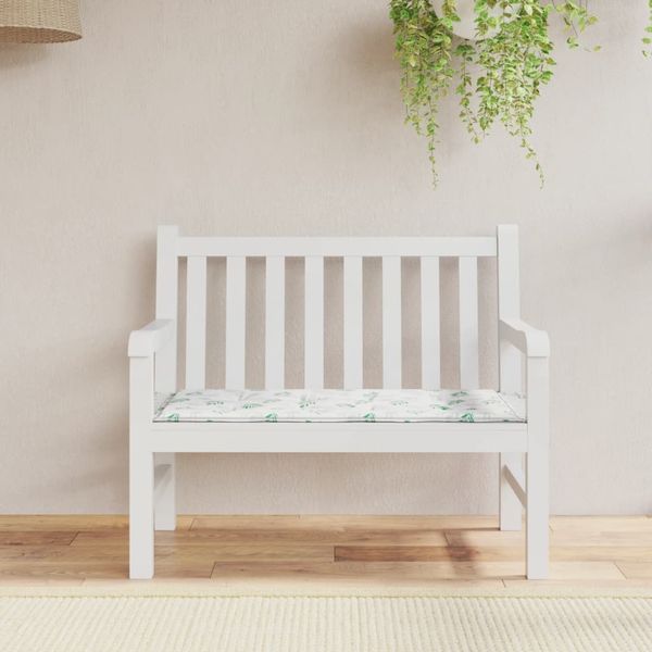 vidaXL Gartenbank-Auflage Blattmuster 120x50x3 cm Oxford-Gewebe 361138