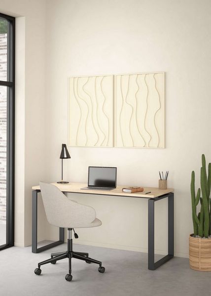 INOSIGN Schreibtisch Sign Arbeitstisch, Sekretär, Bürotisch, Cleanes Design, Metallbeine, Breite 120 oder 150 cm