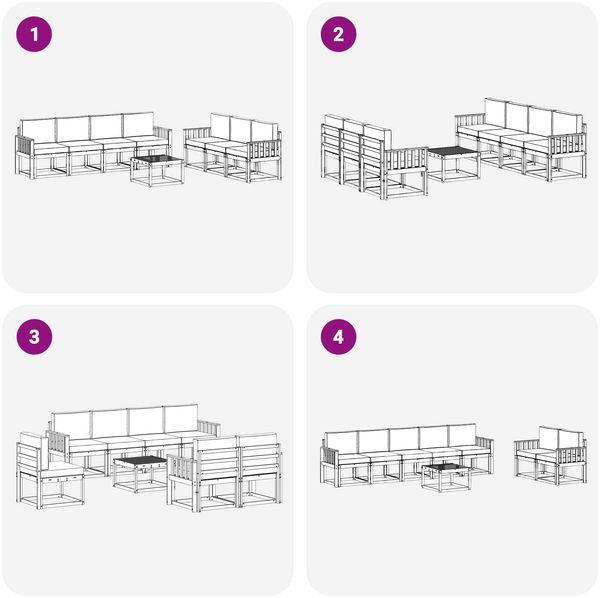 vidaXL Outdoor-Sofagarnitur 7 pcs 3387344 Bild 6