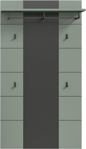 Home affaire Garderobenpaneel REHAT, TOPSELLER!, Höhe 145 cm, Hutablage, 4 Haken, Garderobenstange (1 St, in verschiedenen Farben erhältlich), Paneel, Wandboard, Garderobe, Garderobenleiste, Garderobenboard