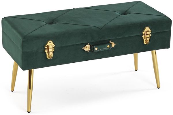 Versa Bettbank mit Petto-Fuß Chic-Stil, Maße (H x L x B) 80 x 34 x 42 cm, Farbe Grün