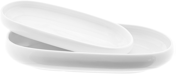 Belicia Servierplatten-Set aus Porzellan – 2-teilig in elegantem Weiß