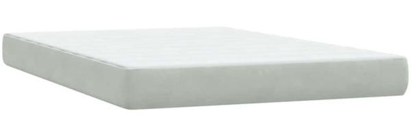 vidaXL Boxspringbett mit Matratze Hellgrau 140x210 cm Samt 3316977 Bild 6