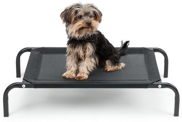 lionto Hundebett erhöht, Outdoor Hundeliege, Mesh-Material, bequem, luftig & wetterfest