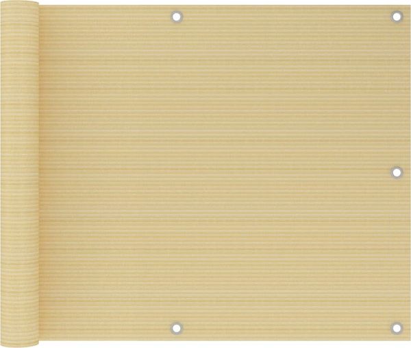 vidaXL Balkon-Sichtschutz Beige 75x500 cm HDPE 310910