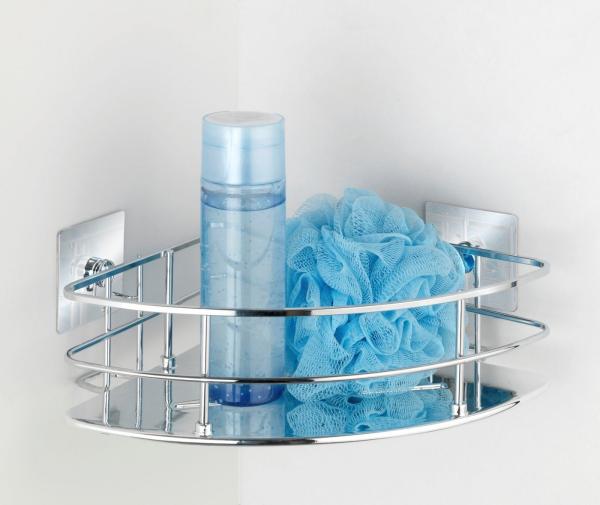WENKO QUADRO Dusch Eckablage, rostfrei, Befestigen ohne bohren, Turbo-Loc®