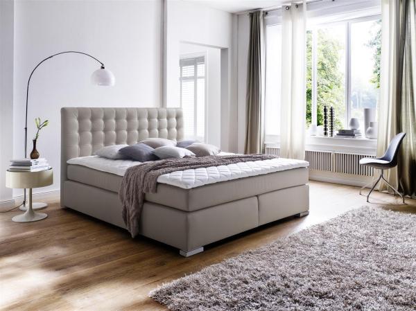 Boxspringbett >Lenno< in muddy - 162x117x211cm (BxHxT)