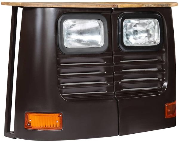 LKW-Sideboard, Kommode Massivholz Mango Dunkelgrau j575p