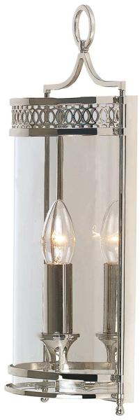 Wandlampe, Stahl Glas, Nickel, H 41 cm