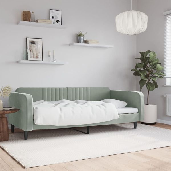 vidaXL Tagesbett Hellgrau 100x190 cm Samt 354104