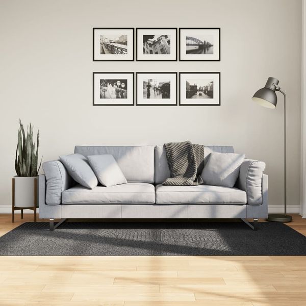 vidaXL Teppich IZA Kurzflor Skandi-Stil Anthrazit 100x200 cm 375427