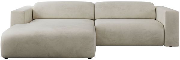 Ecksofa PASADENA, freistehendes Ecksofa, breite Armlehnen, Federsitz - links - Beige Velours Bild 5