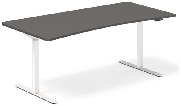 Höhenverstellbarer Tisch DNA Anthrazit 1800x800mm Bogen 2-Fuß/weiß