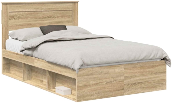 vidaXL Bettrahmen Sonoma 120 x 190 cm Massives Kiefernholz 3409777