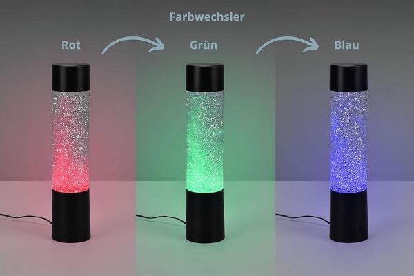 lightling LED Tischleuchte Glinda, RGB Farbwechsler, LED fest integriert, RGB-Farbwechsler, Glitzerpartikel-Optik, Indoor