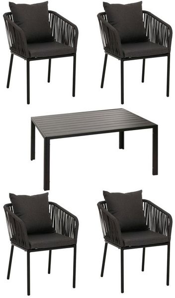 MCW Sitzgruppe MCW-N41-4, (Set, 5-tlg, 5-teilig), Witterungsbeständig und besonders pflegeleicht