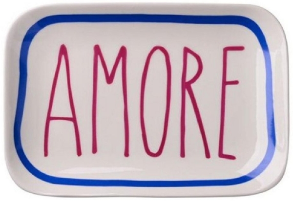 Giftcompany Schmuckkassette Porzellanteller Love Plates Amore Weiß