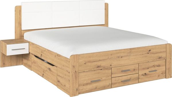 rauch Bettanlage Doppelbett Komfortbett Funktionsbett Liegefläche 180x200 WEINGARTEN, (Set, 3-tlg, B/H/T/: 265/118/210 cm, Nachttische mit SOFT-CLOSE-FUNKTION), 6 Bettschubladen mit viel Stauraum, 2 Hängenachttische MADE IN GERMANY