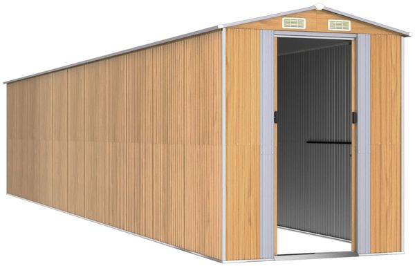 vidaXL Geräteschuppen Hellbraun 192x938x223 cm Verzinkter Stahl 3147480 Bild 3