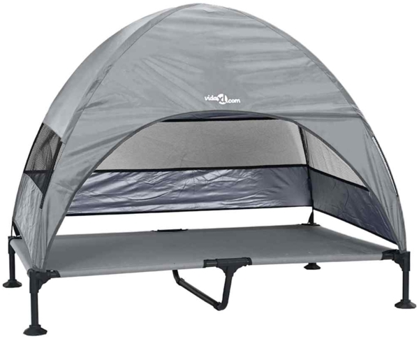 vidaXL Hochgelegtes Hundebett Hellgrau 127 x 81 x 108 cm 42008219